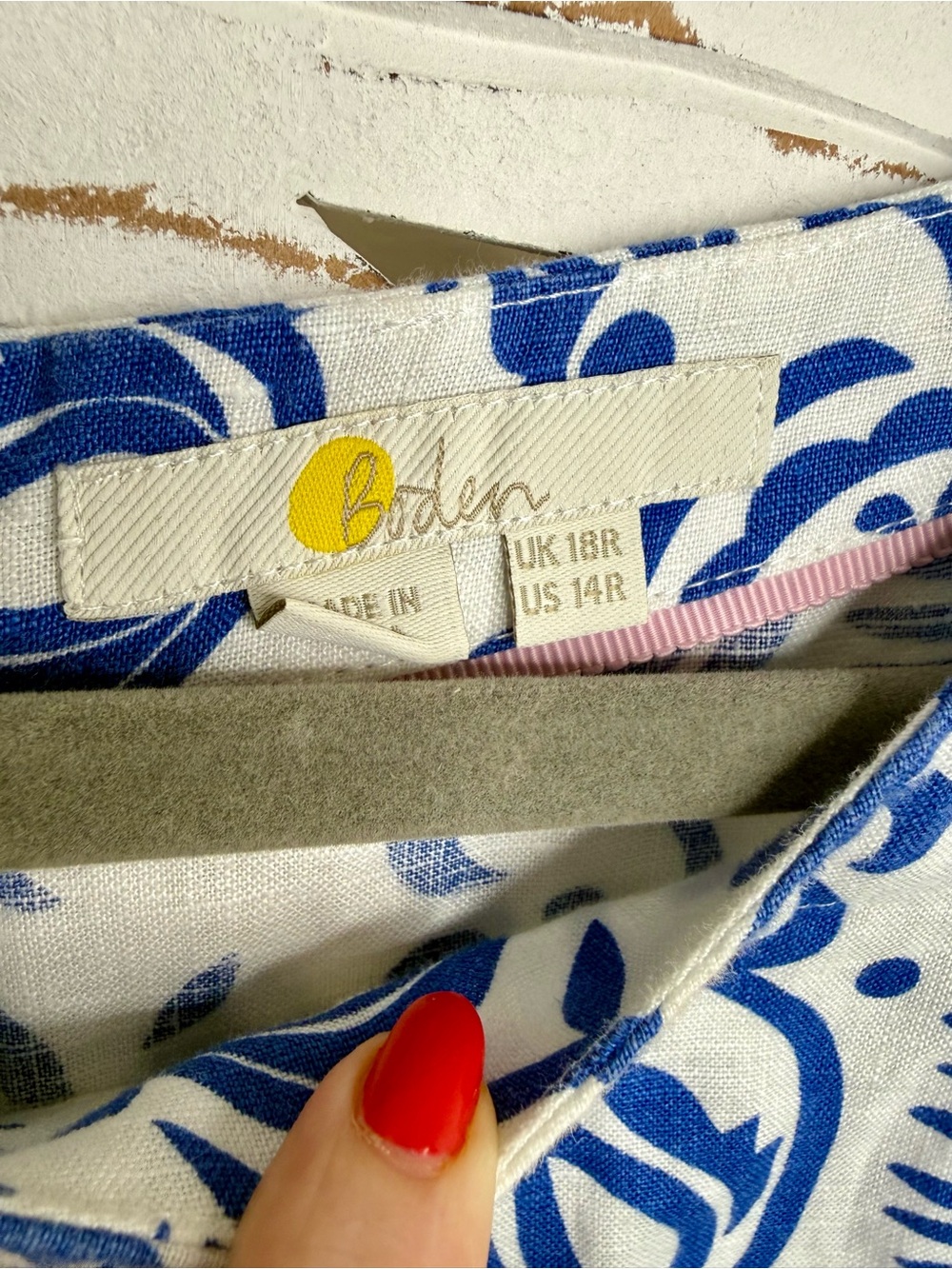 Boden Blue & White Laurie Linen Dress - Picture 9 of 11